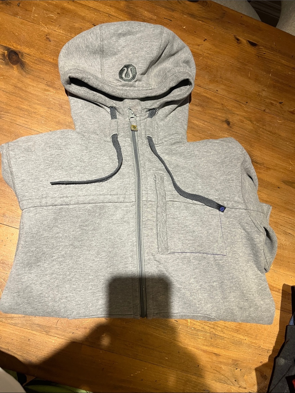 men's Lululemon Grey Hooded Zip Jacket
